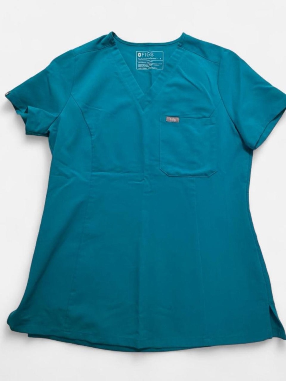 FIGS Women's Teal V-Neck Scrub Top